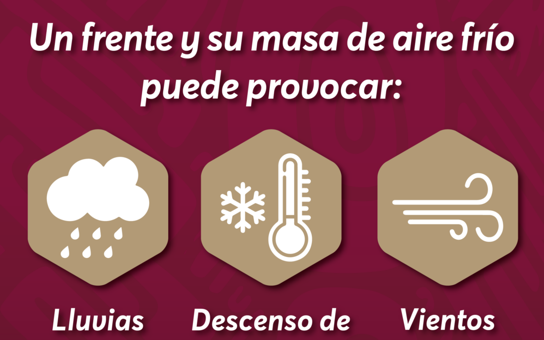 SE ESPERA EL ARRIBO DEL FRENTE FRIO 28 A LA ENTIDAD